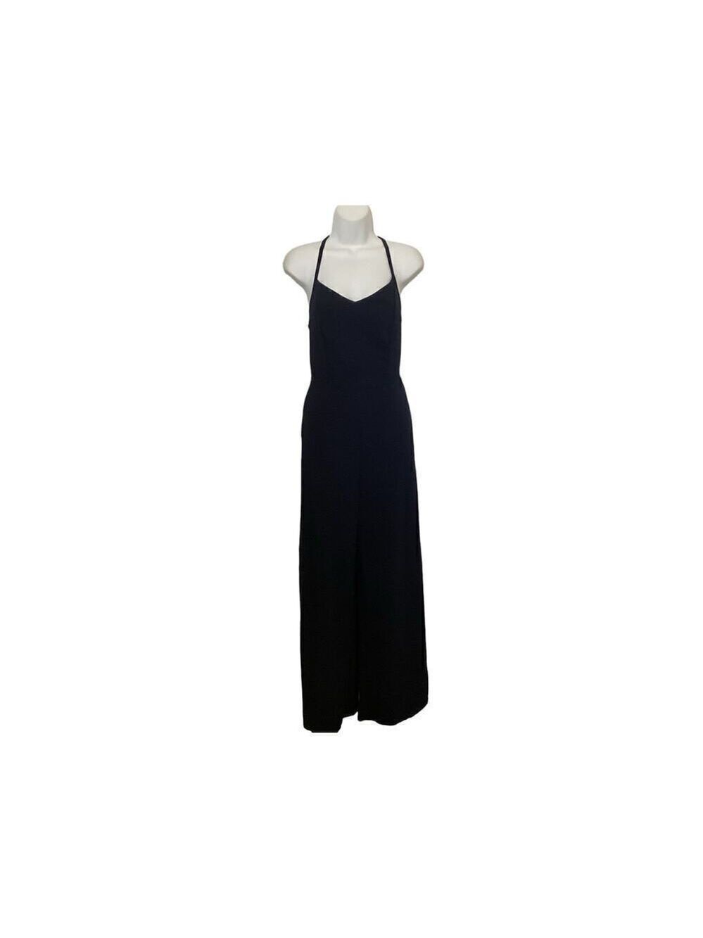 NWT Mi Ami Adjustable Straps Navy Crosses in Back w/Sheer Lace Jumpsuit  L​